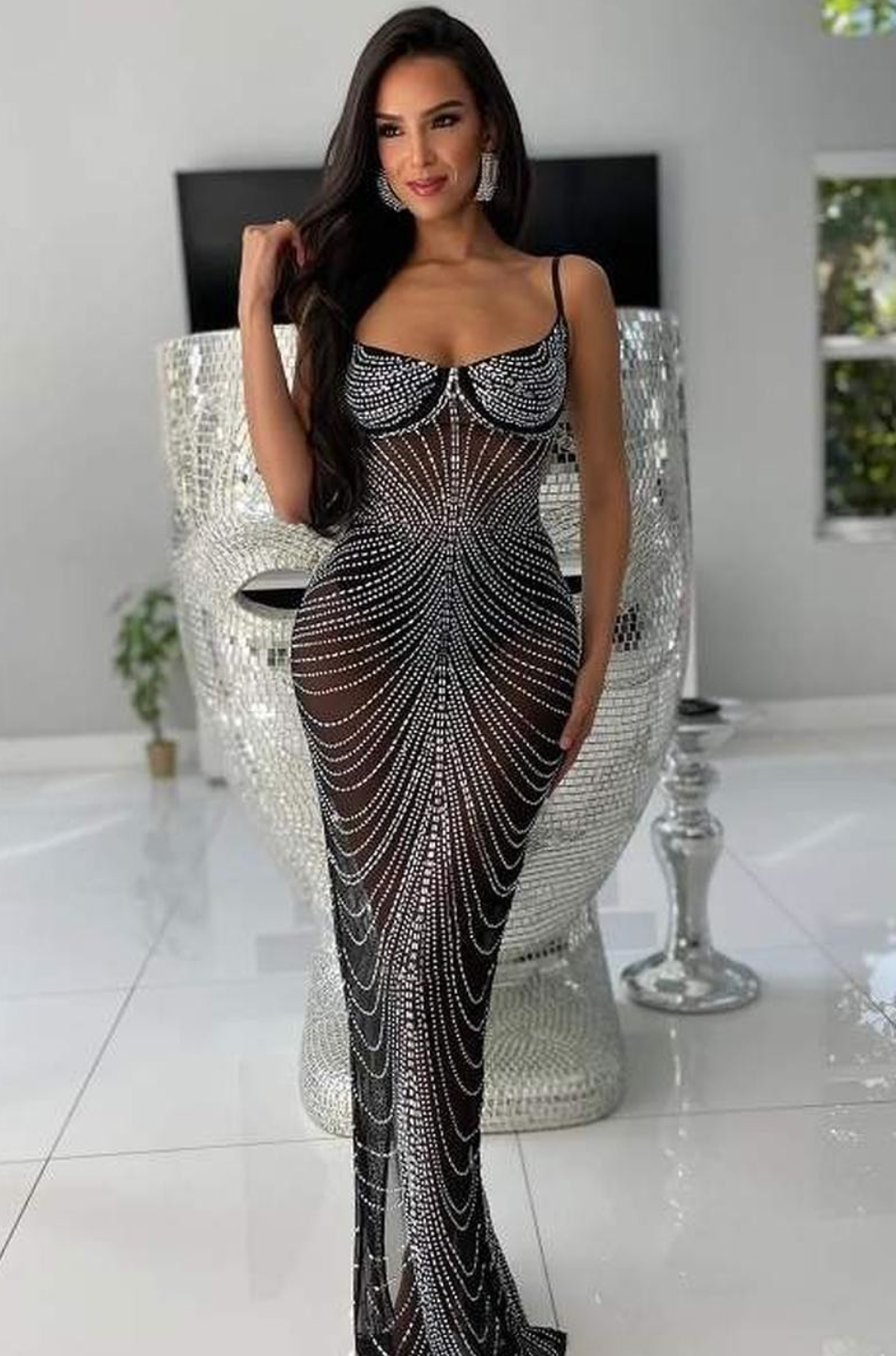 SEXY MESH SLIT DRESS - Chic by Taj