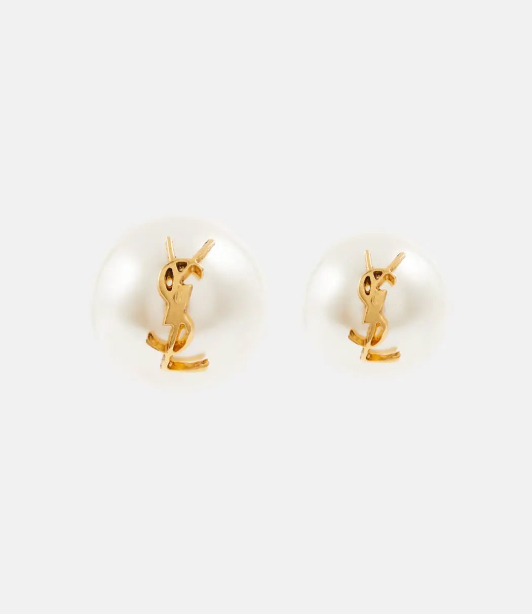 TAJ LOGO PEARL EARRING - Chic by Taj