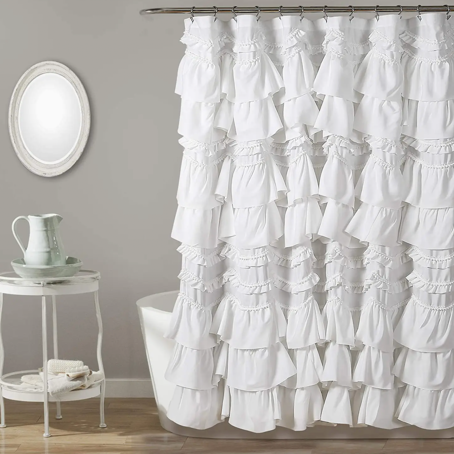 White French Layered Shower Curtain, 72" X 72" - Chic by Taj
