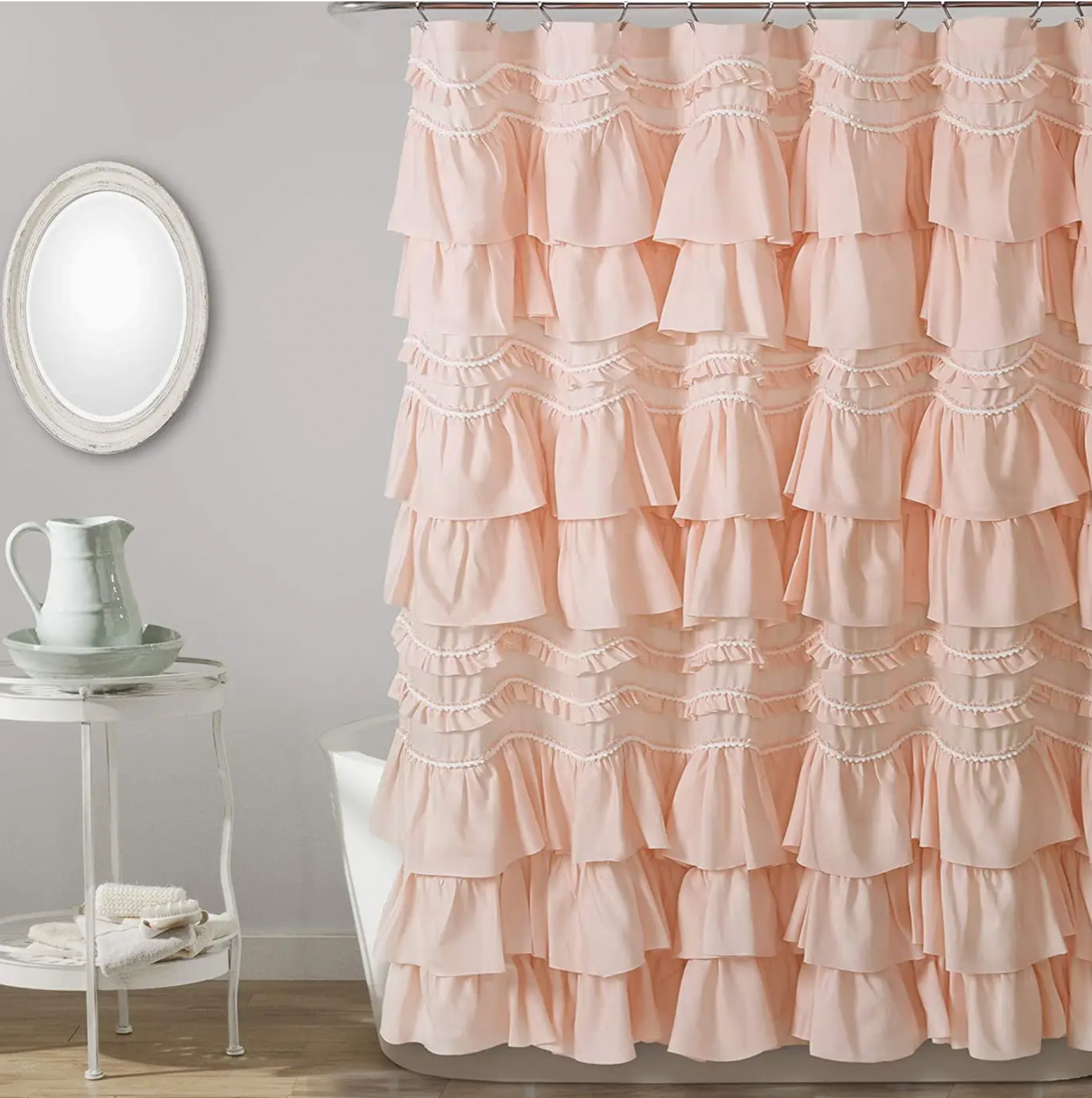 Blush Kimmy Shower Curtain, 72" X 72" - Chic by Taj