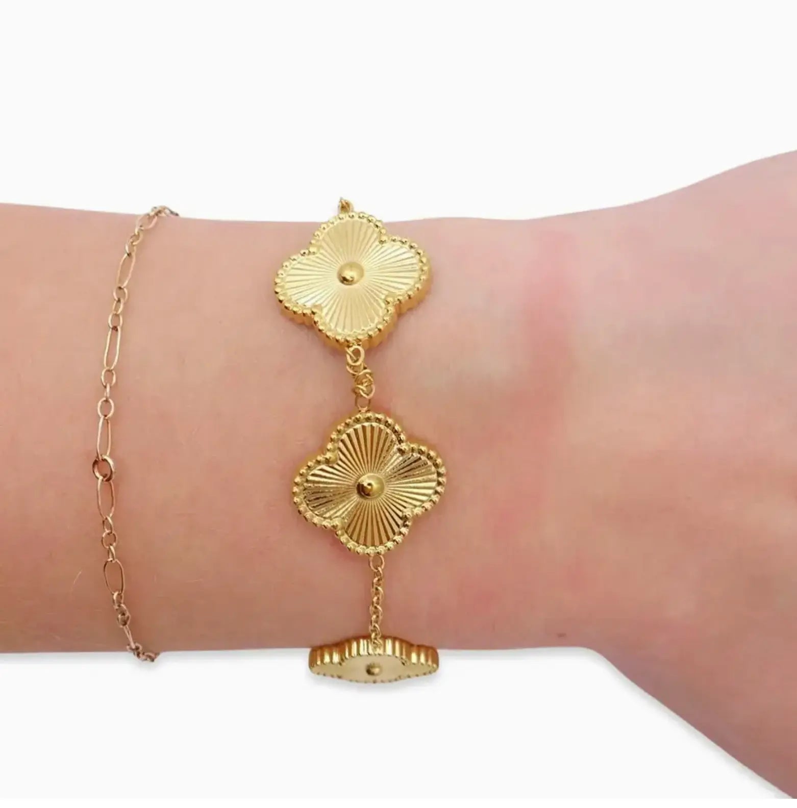 All Gold Clover Leaf Bracelet - Chic by Taj