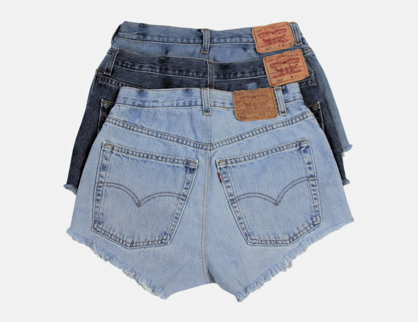 High-Rise Upcycled Denim Cutoff Shorts - Original