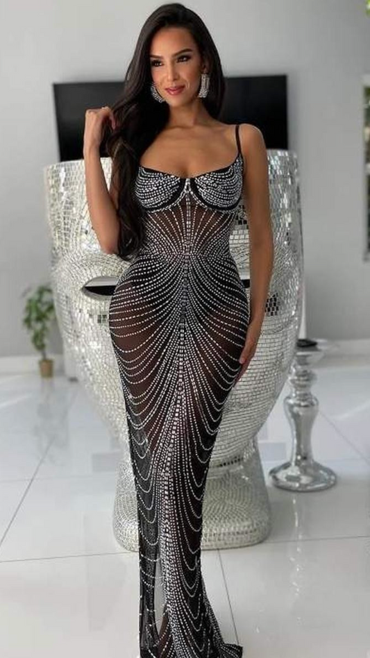 SEXY MESH SLIT DRESS - Chic by Taj